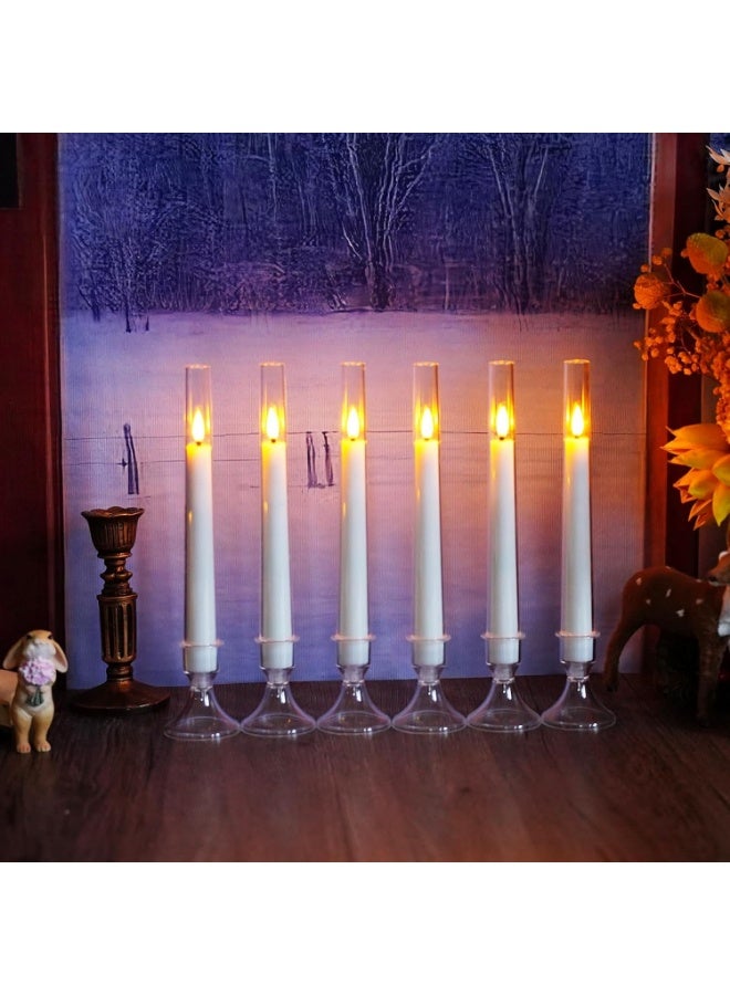 YSR VEF Flameless Taper Candles with Remote and Timer - 6 Pack LED Candles, Battery Operated, for Home, Wedding, Party (White) - Image 2
